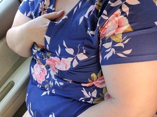 '1 HORNY BBW Southern Naughty Hotwife MASTURBATES IN CAR in her neighborhood TRIES NOT TO GET CAUGHT!'